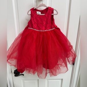 Marmellata 2T Girls' Red Tuelle Sleeveless Formal Dress